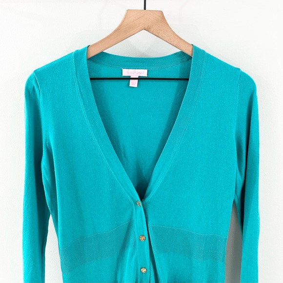 Lilly Pulitzer Daisy Cardigan Tropez Blue Size Medium - Picture 3 of 6